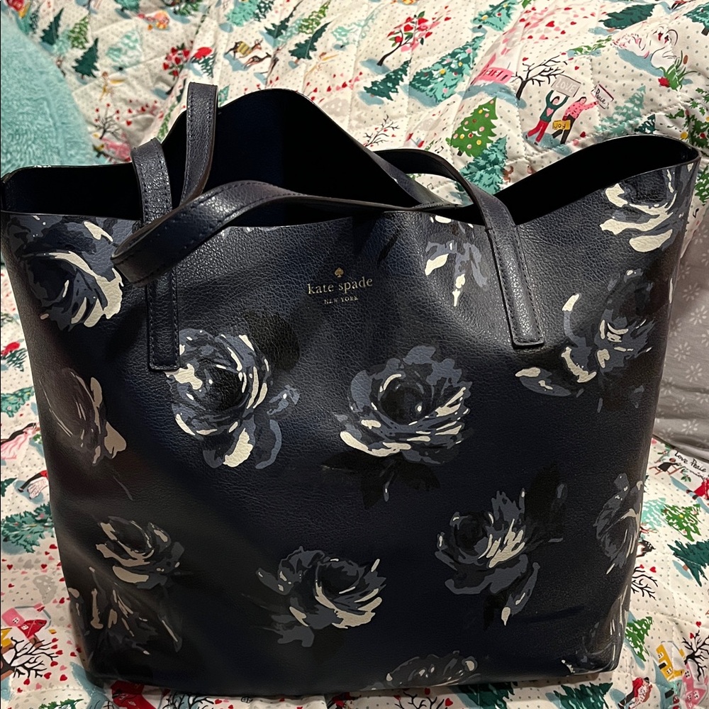 Kate Spade Navy Floral Tote Bag